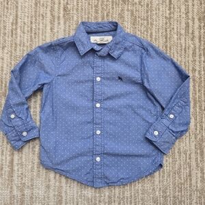 Stylish Toddler Boy Blue Button Down Shirt With Polka Dots